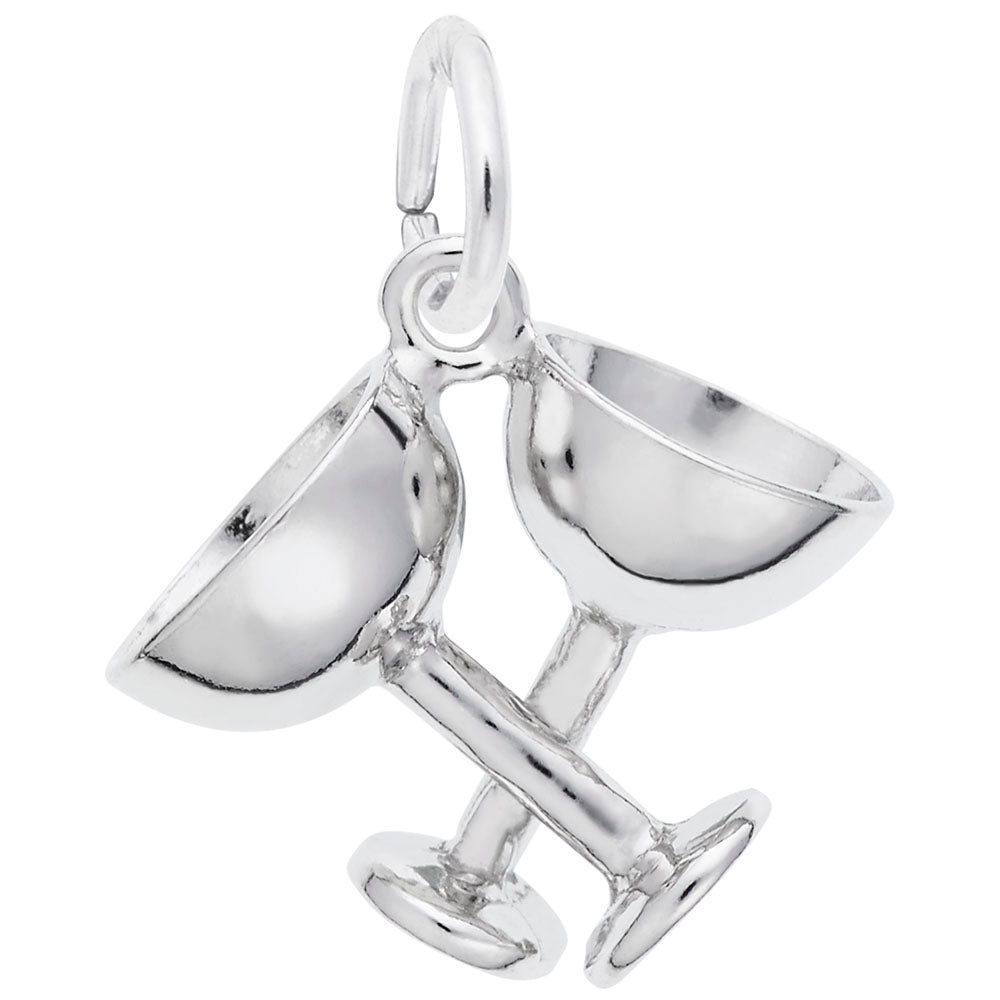 Elegant Champagne Glasses Charm for Wedding & Love Celebrations 1145