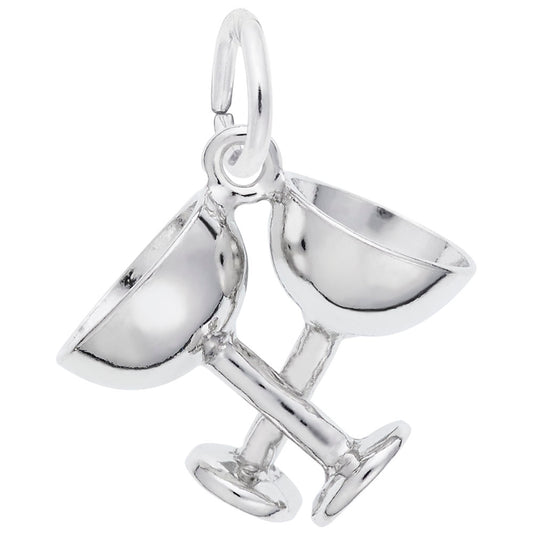 Elegant Champagne Glasses Charm for Wedding & Love Celebrations 1145