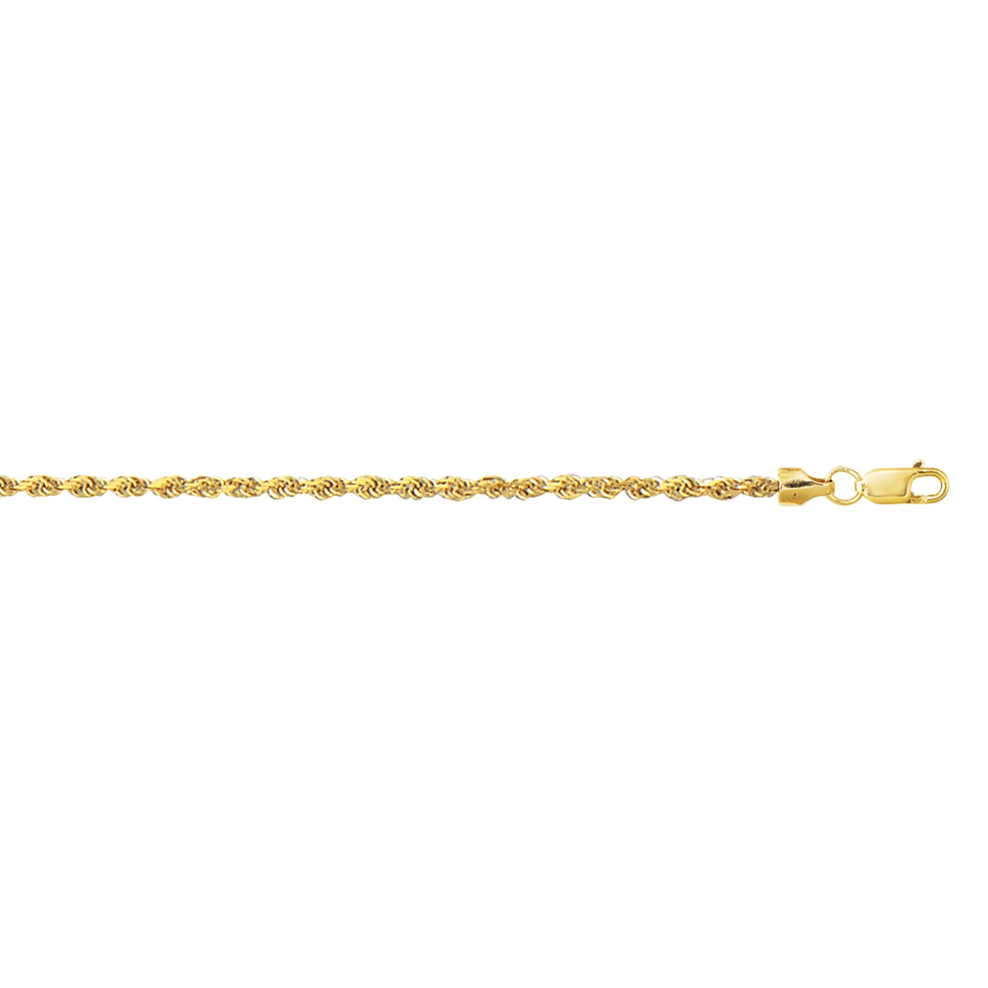 Royal Chain 10K Gold 2.0mm Diamond Cut Lite Rope Chain 116HSR