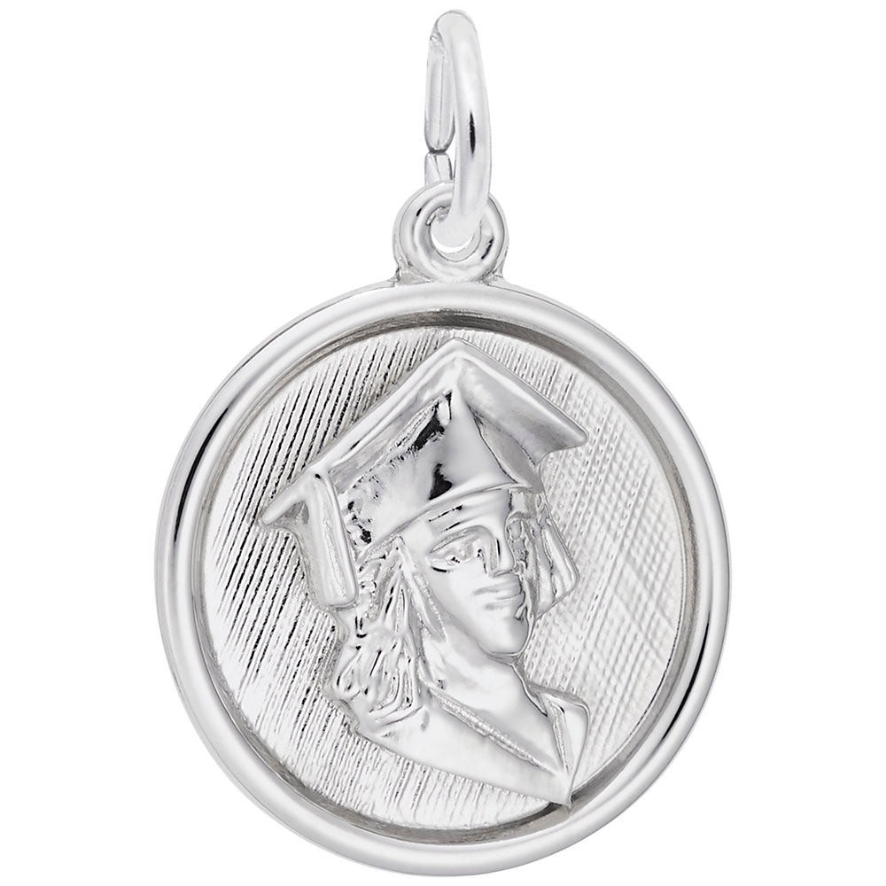 Personalized Female Graduate Disc Charm - Custom Graduation Gift 1215