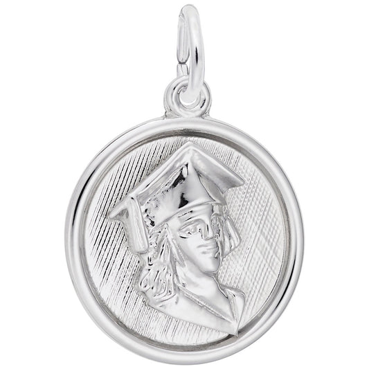 Personalized Female Graduate Disc Charm - Custom Graduation Gift 1215