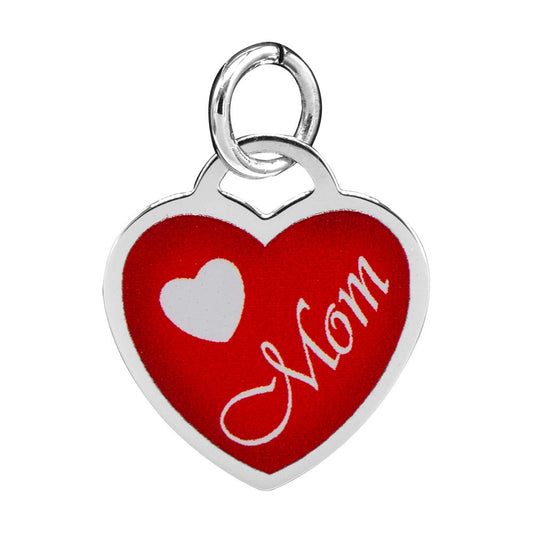 Painted Mom Heart Charm