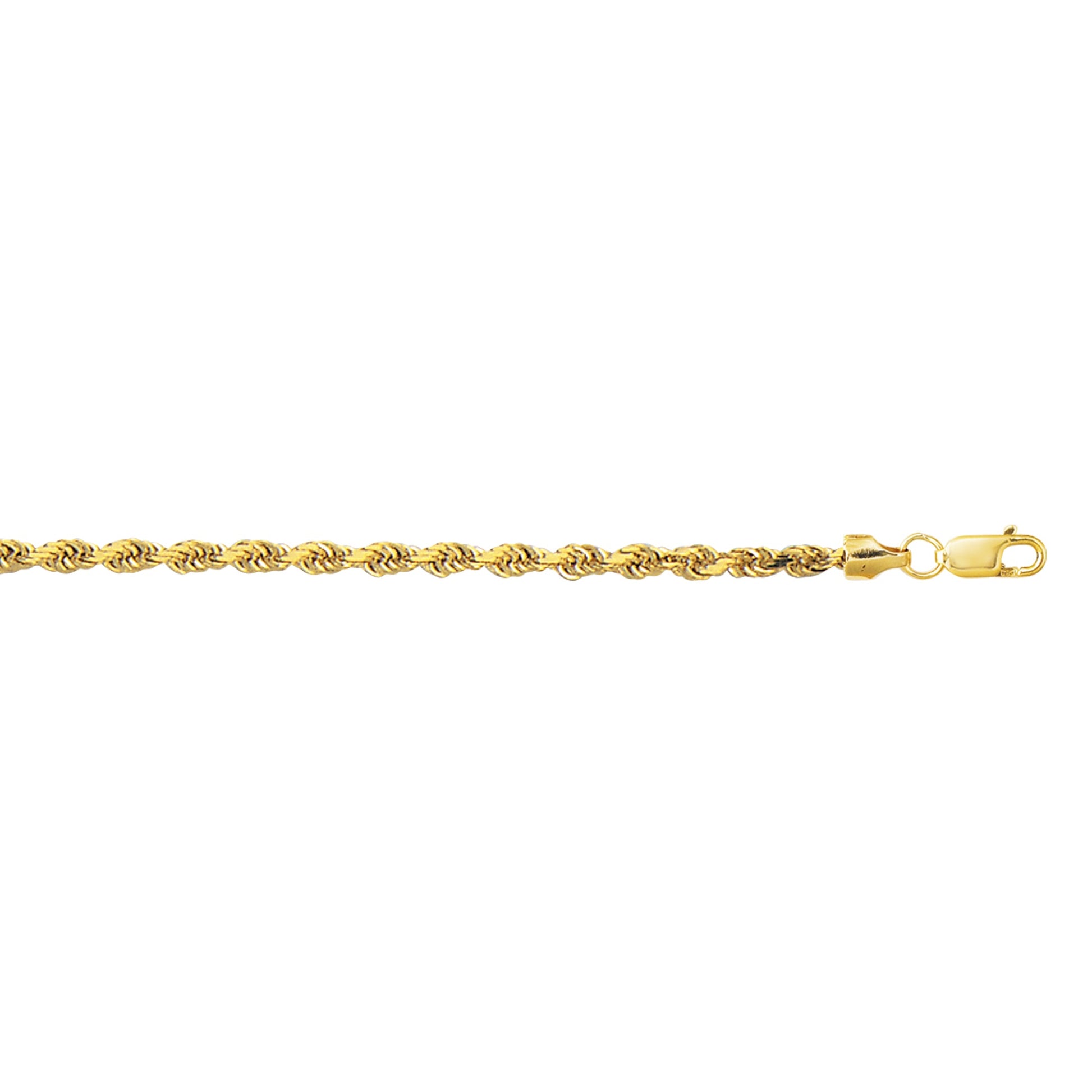 Royal Chain 10K Gold 3.2mm Diamond Cut Lite Rope Chain 123HSR