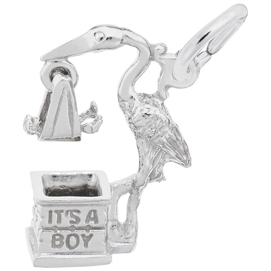 It's a Boy Stork Charm - Celebrate Newborns & Family Love 1251
