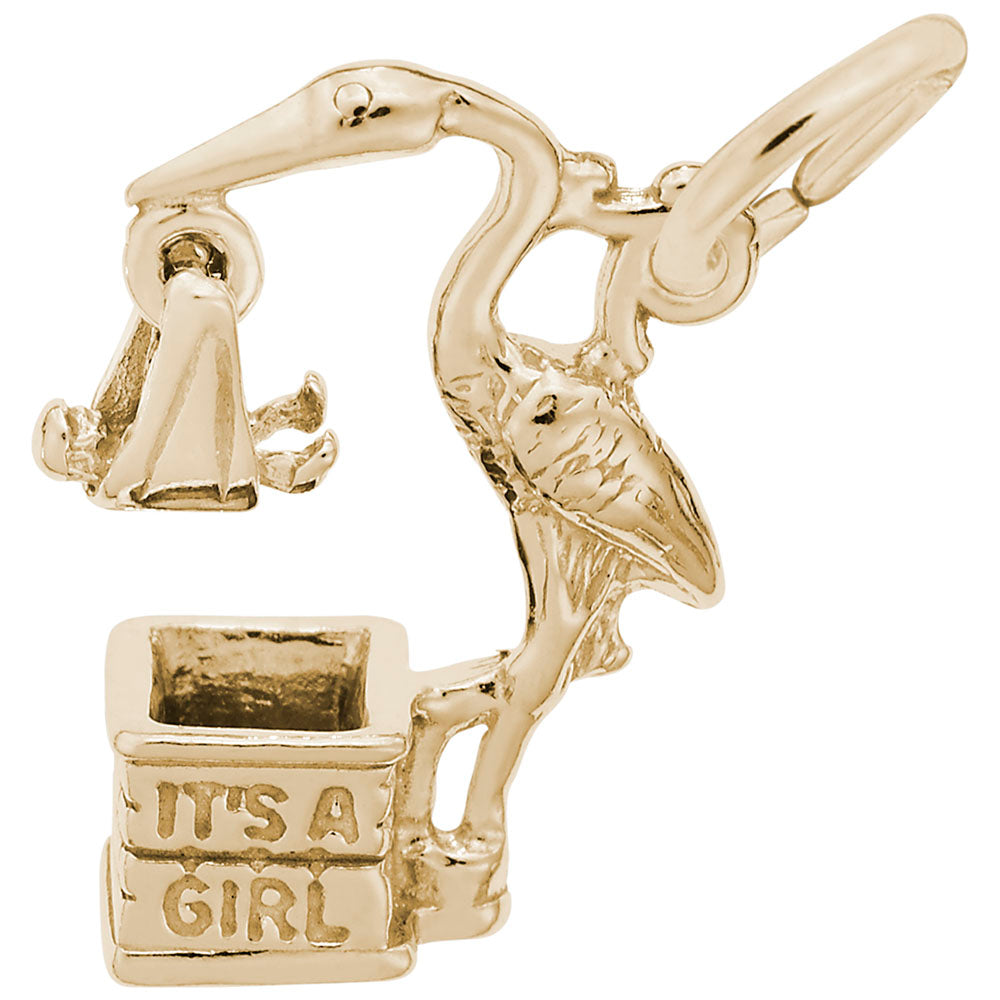 It's a Girl Stork Charm - Celebrate Newborns & Family Love 1252