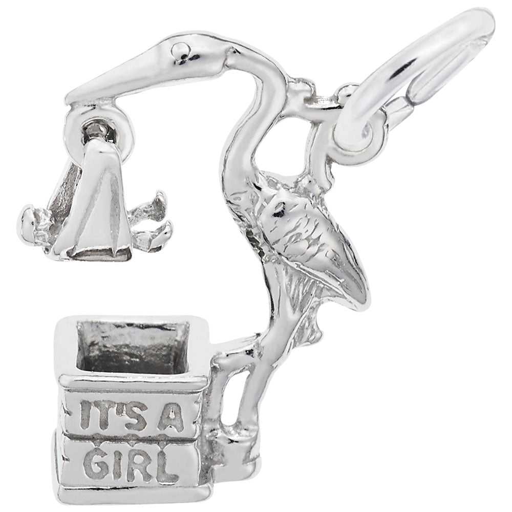 It's a Girl Stork Charm - Celebrate Newborns & Family Love 1252