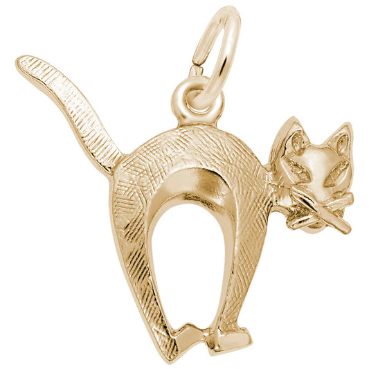 Arched Cat Charm - Elegant Pet Jewelry for Cat Lovers 1254