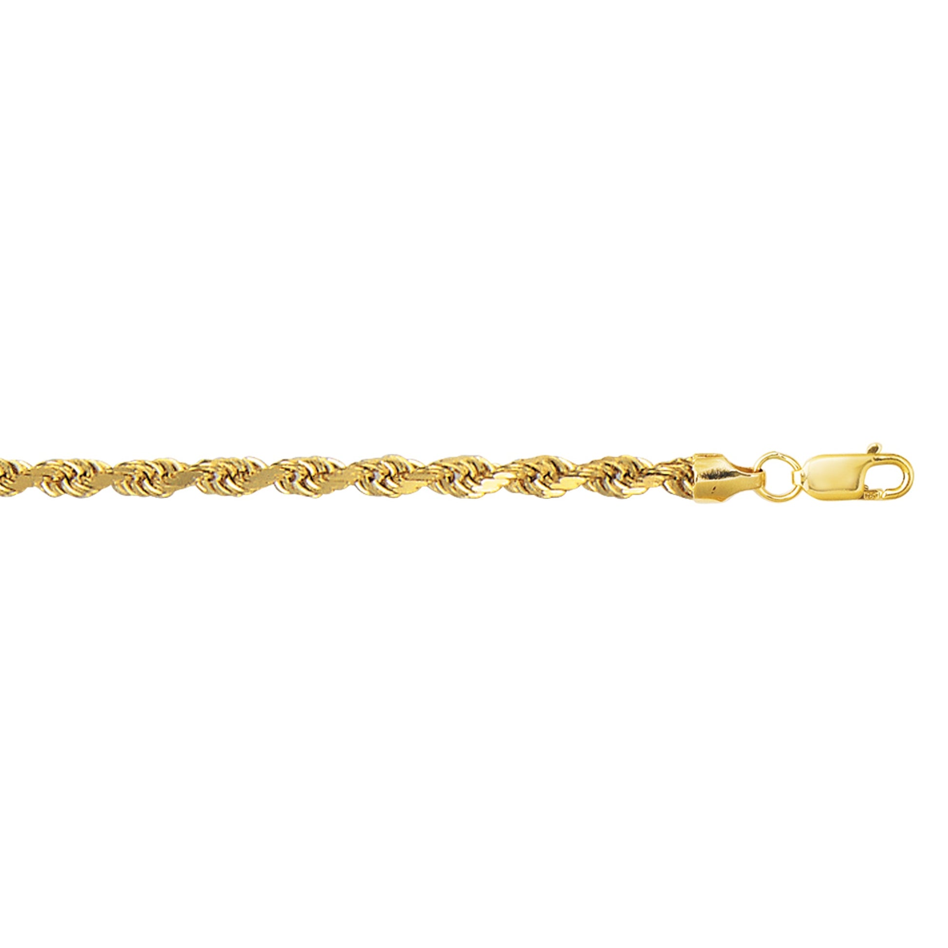 Royal Chain 10K Gold 4.0mm Diamond Cut Lite Rope Chain 130HSR