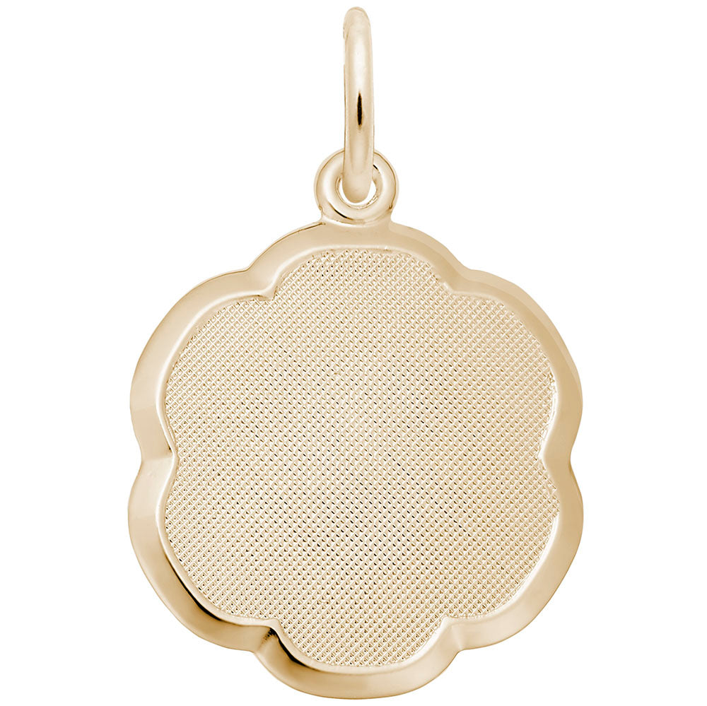 Personalized Blank Scalloped Disc Charm for Custom Engraving 1330