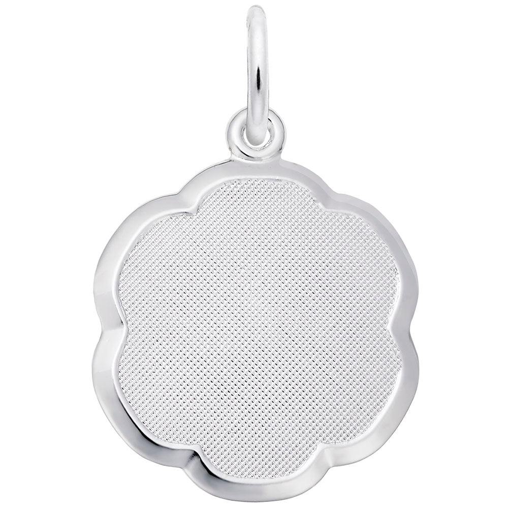 Personalized Blank Scalloped Disc Charm for Custom Engraving 1330