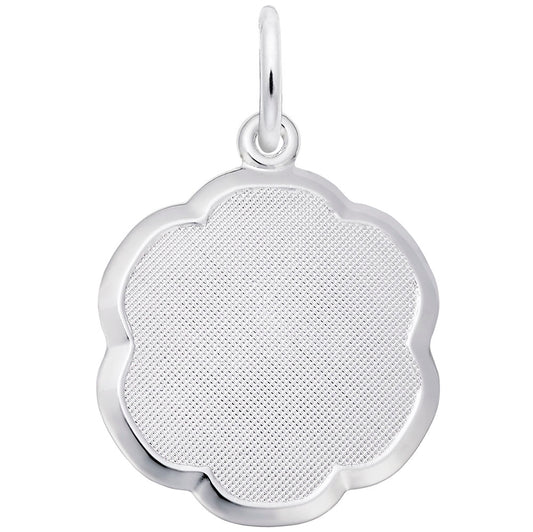 Personalized Blank Scalloped Disc Charm for Custom Engraving 1330