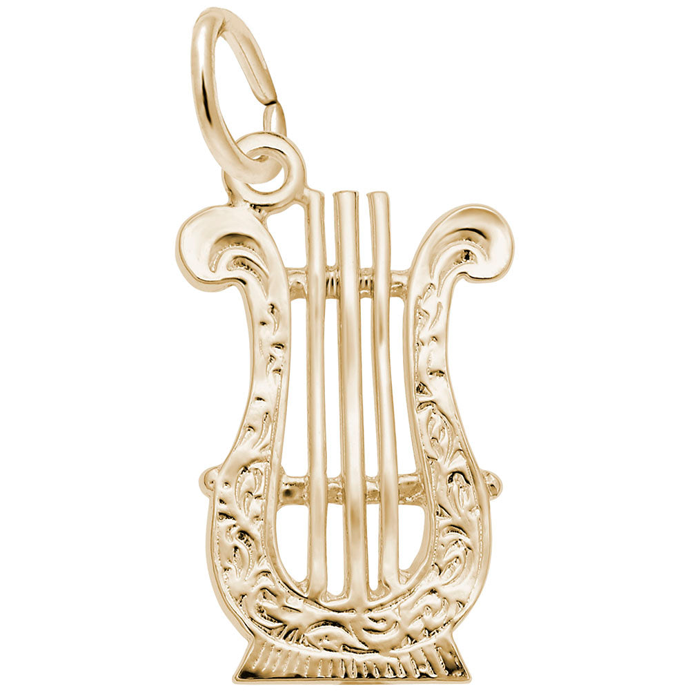 Elegant Silver Lyre Charm for Music Lovers - Rembrandt Charms 1410
