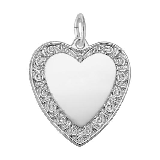 Scrolled Classic Heart Charm
