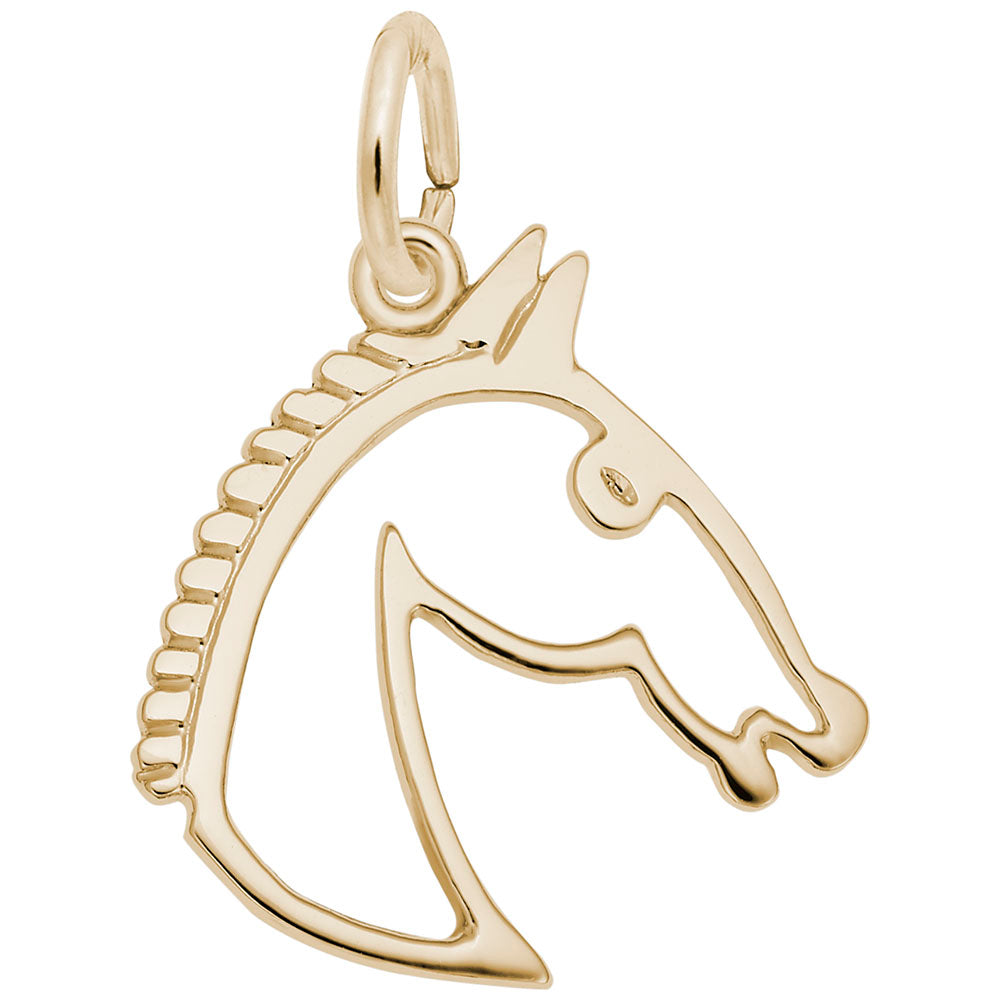 Flat Horse Head Charm for Pet Lovers - Unique Animal Jewelry 1501