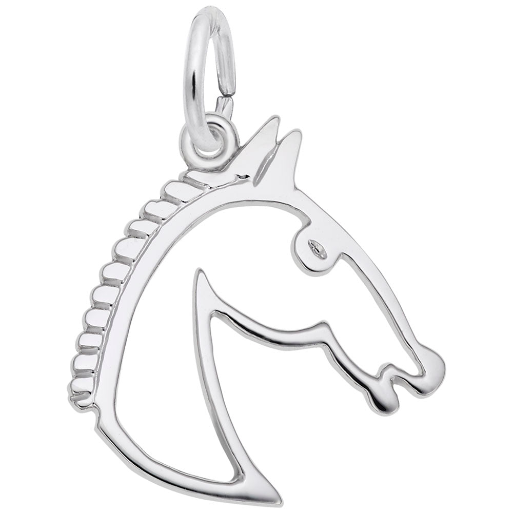 Flat Horse Head Charm for Pet Lovers - Unique Animal Jewelry 1501