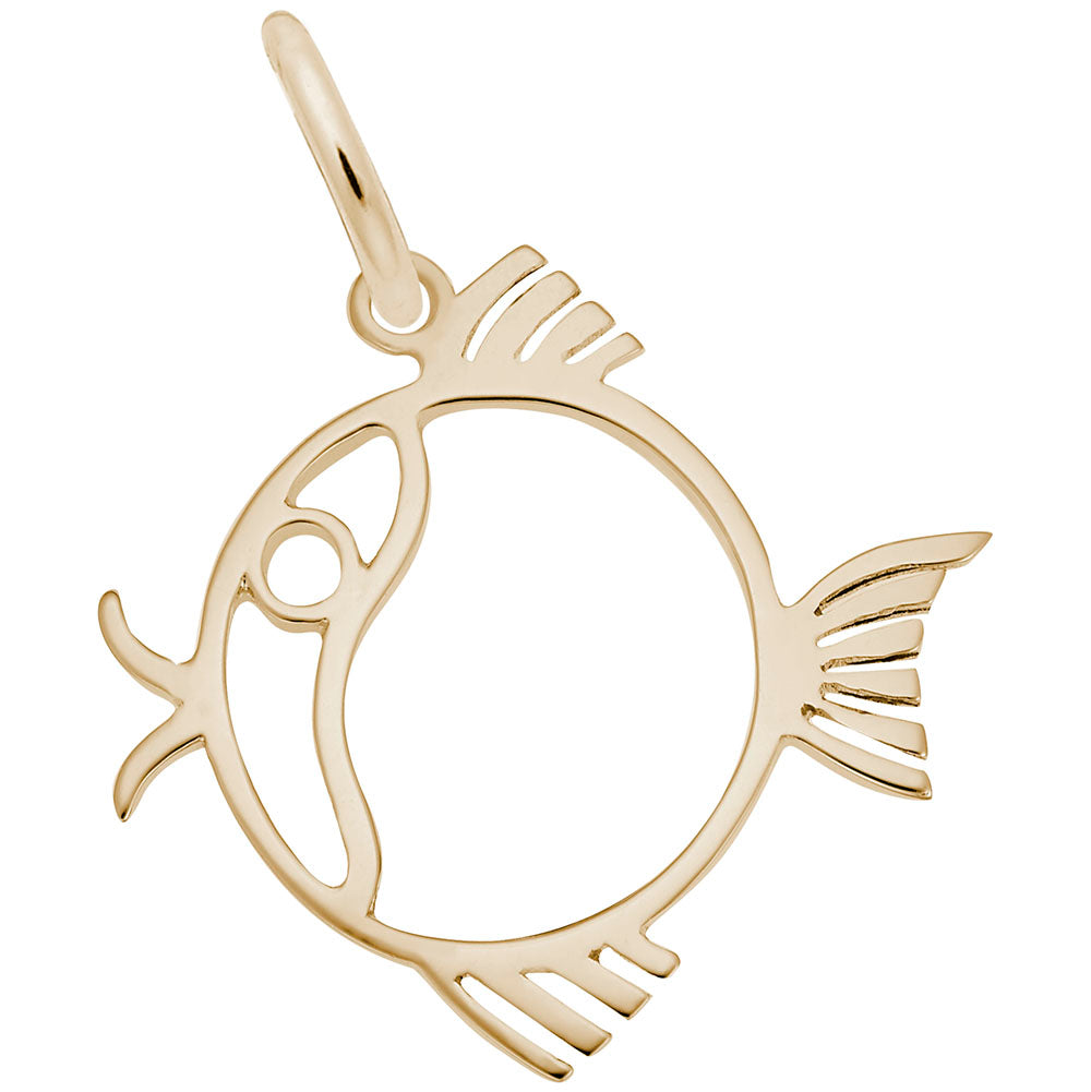 Flat Fish Charm - Nautical Sea Life Jewelry for Ocean Lovers 1502
