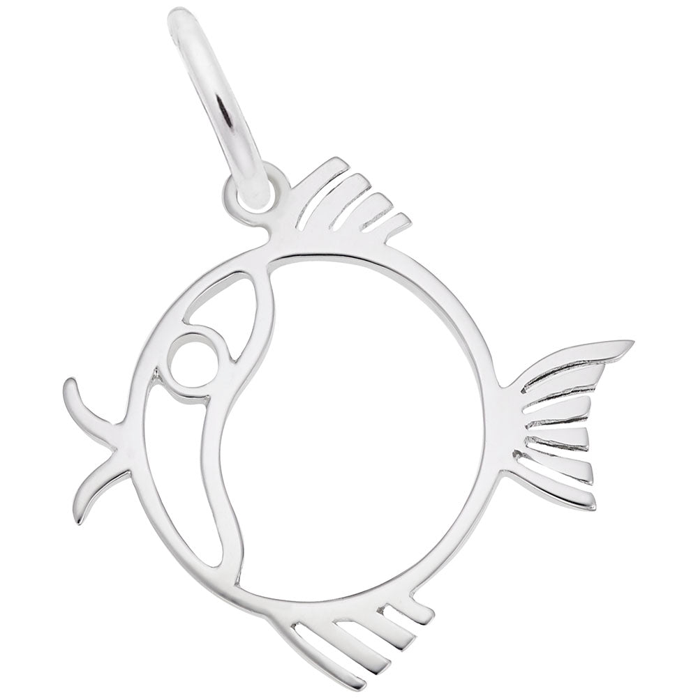 Flat Fish Charm - Nautical Sea Life Jewelry for Ocean Lovers 1502