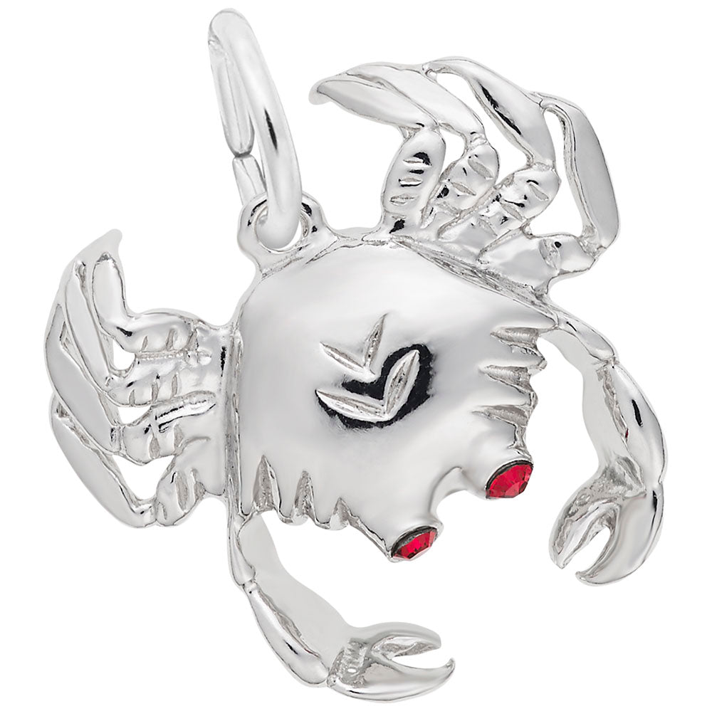 Crab with Stones Charm - Nautical Sea Life Jewelry Accessory 1516