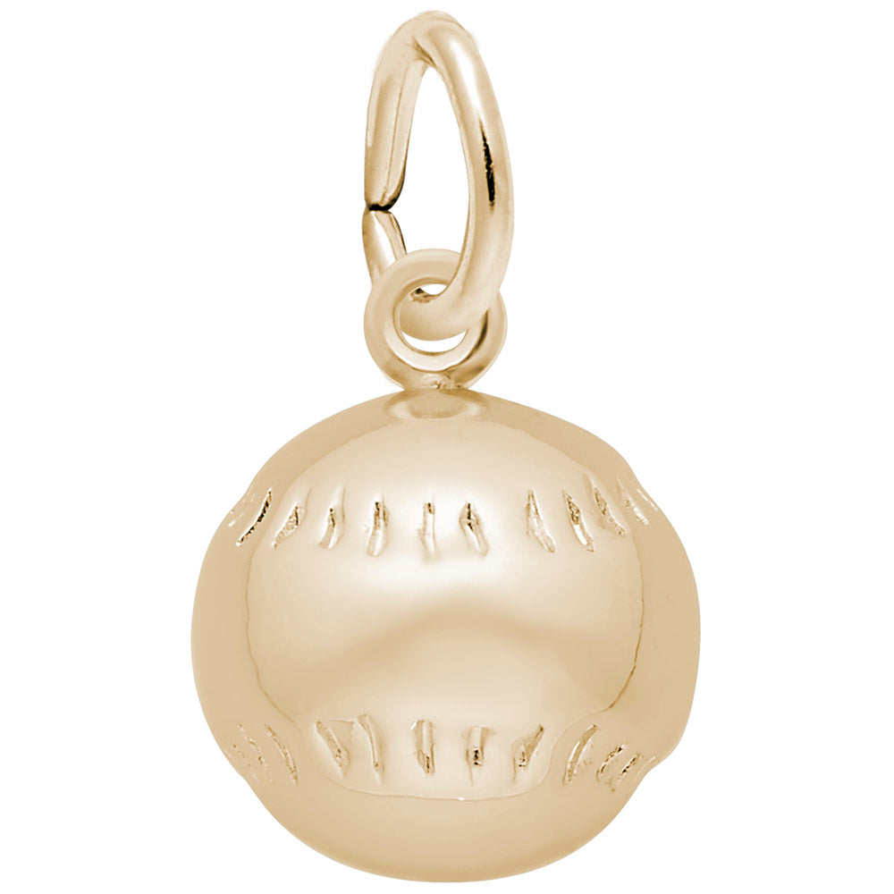 Baseball Charm for Bracelets - Sterling Silver Sports Jewelry 1523