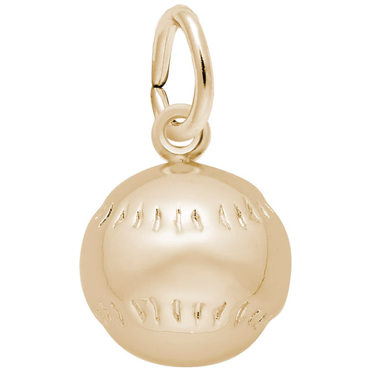 Baseball Charm for Bracelets - Sterling Silver Sports Jewelry 1523