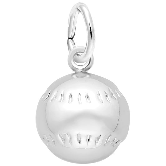 Baseball Charm for Bracelets - Sterling Silver Sports Jewelry 1523