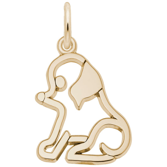 Flat Sitting Dog Charm - Adorable Pet Jewelry for Dog Lovers 1533