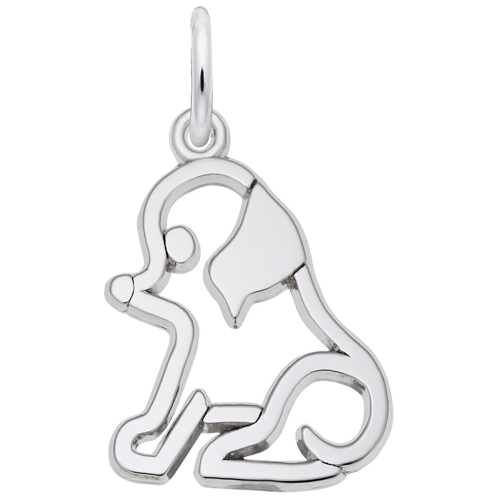 Flat Sitting Dog Charm - Adorable Pet Jewelry for Dog Lovers 1533