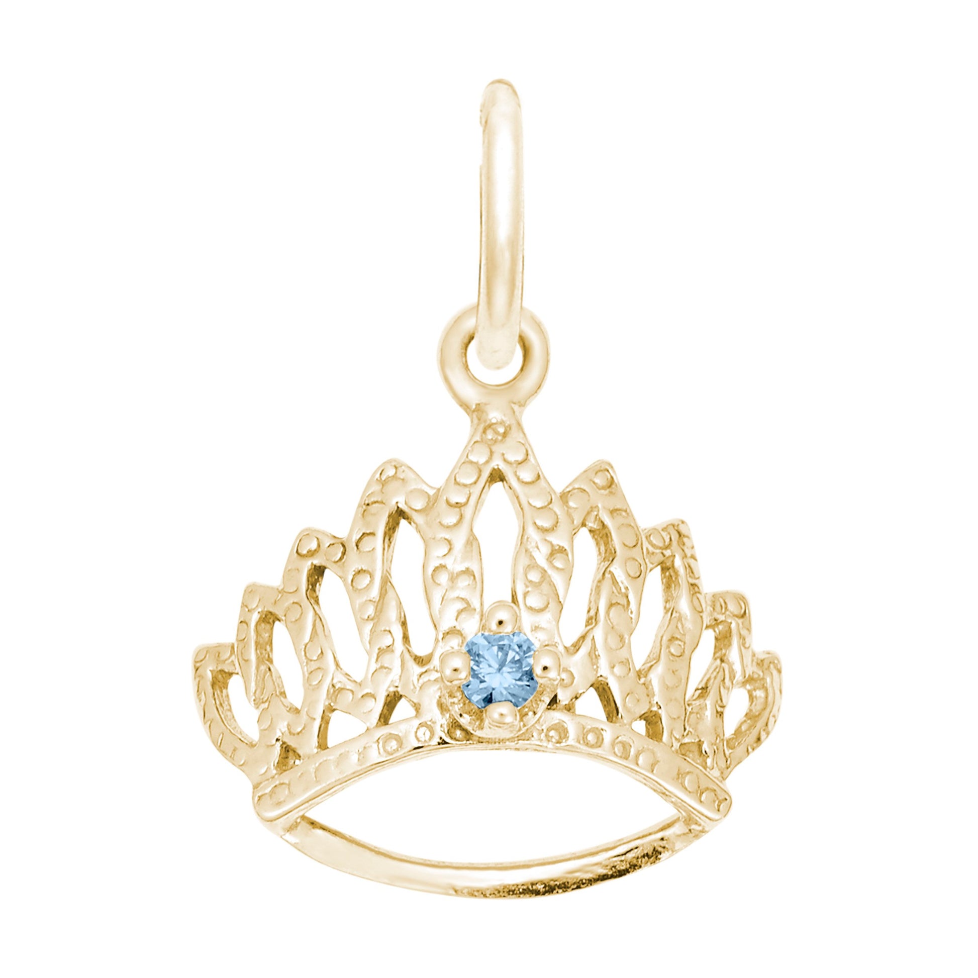 March Birthstone Tiara Charm for Baby - Family & Friendship Gift 1548-003