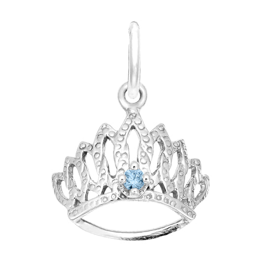 March Birthstone Tiara Charm for Baby - Family & Friendship Gift 1548-003