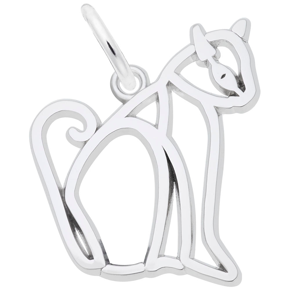 Flat Sitting Cat Charm - Adorable Pet Jewelry for Cat Lovers 1550