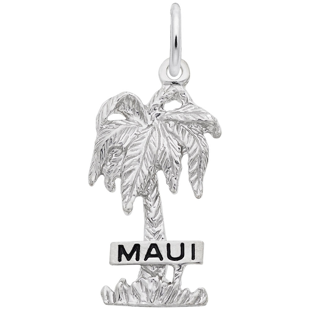 Maui Palm Tree Charm - Tropical Travel Jewelry for Beach Lovers 1551