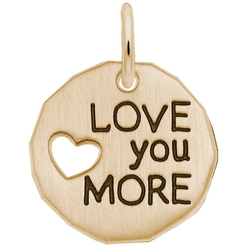 Love You More Tag Charm - Personalized Symbolic Jewelry Gift 1558