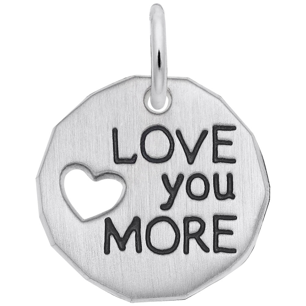 Love You More Tag Charm - Personalized Symbolic Jewelry Gift 1558