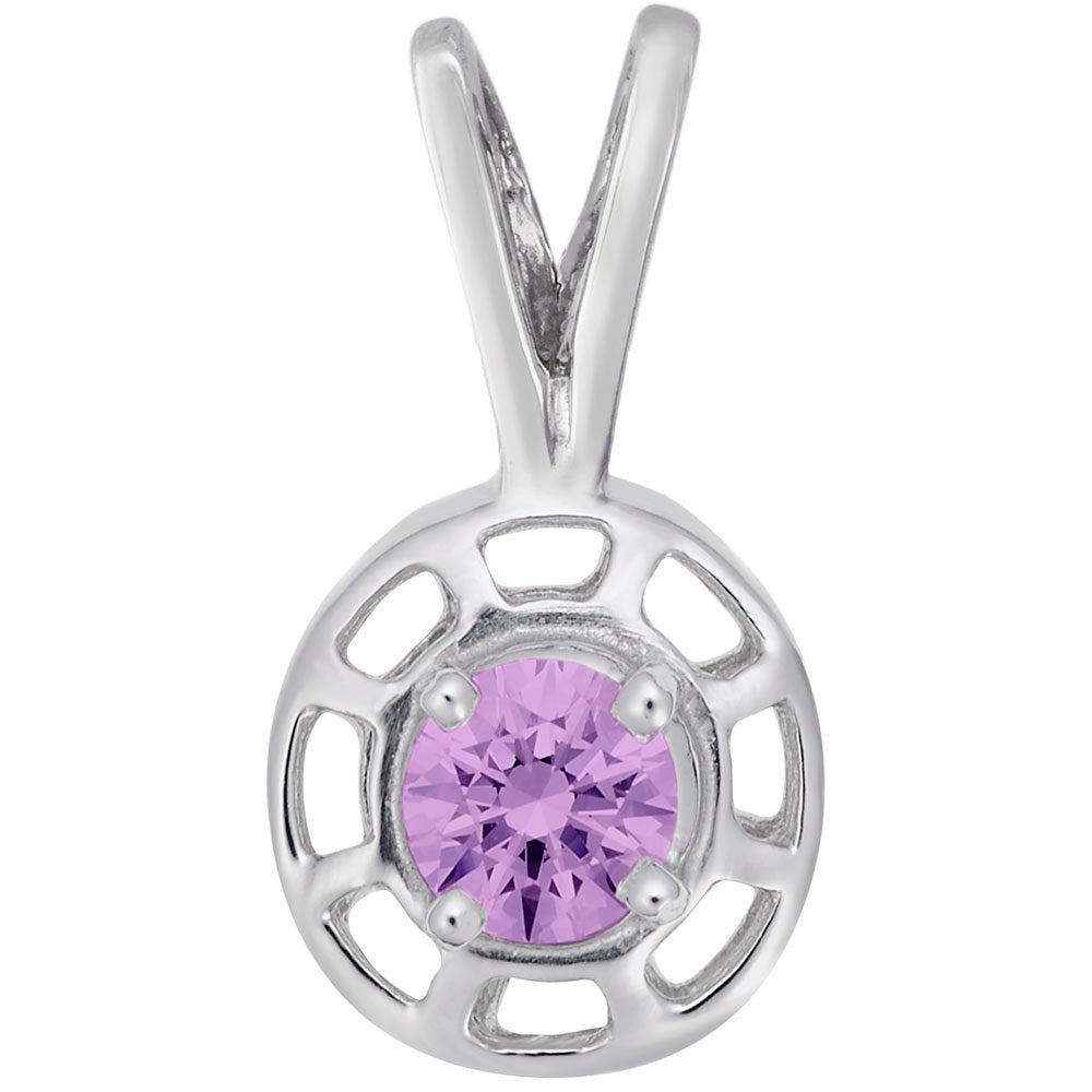 February Birthstone Insightful Pendant - Amethyst Charm Jewelry 1560-002