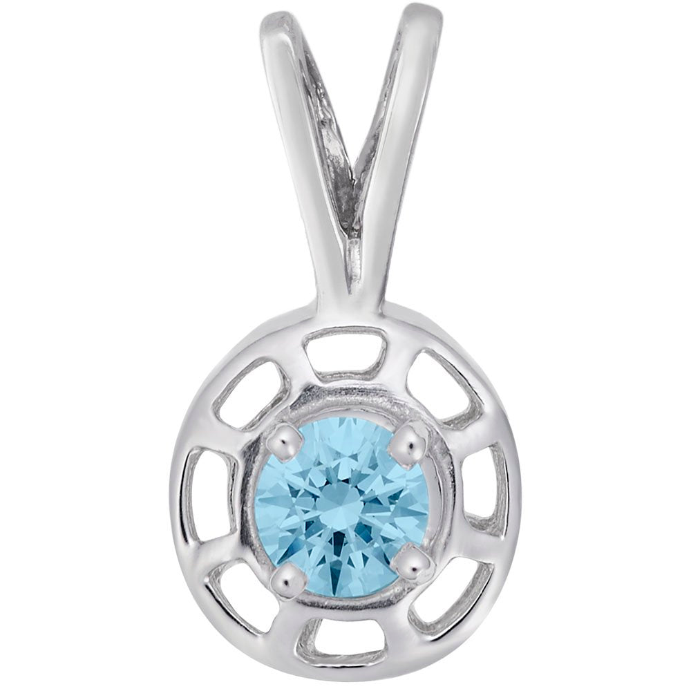 March Birthstone Insightful Pendant - Aquamarine Charm Jewelry 1560-003