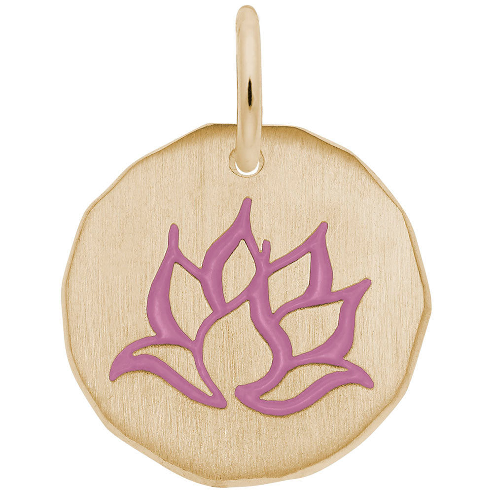 Lotus Flower Tag Charm - Elegant Symbol of Peace & Rebirth 1562