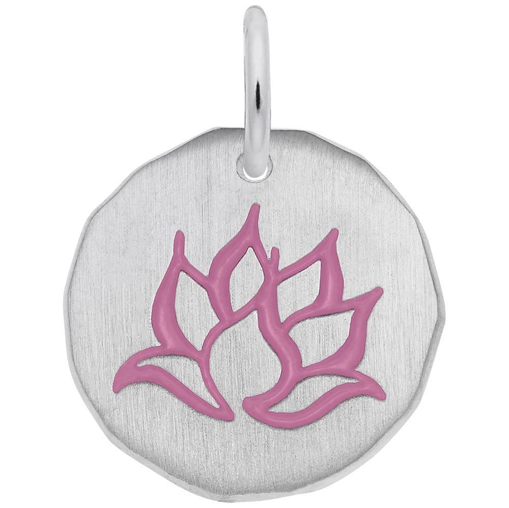 Lotus Flower Tag Charm - Elegant Symbol of Peace & Rebirth 1562