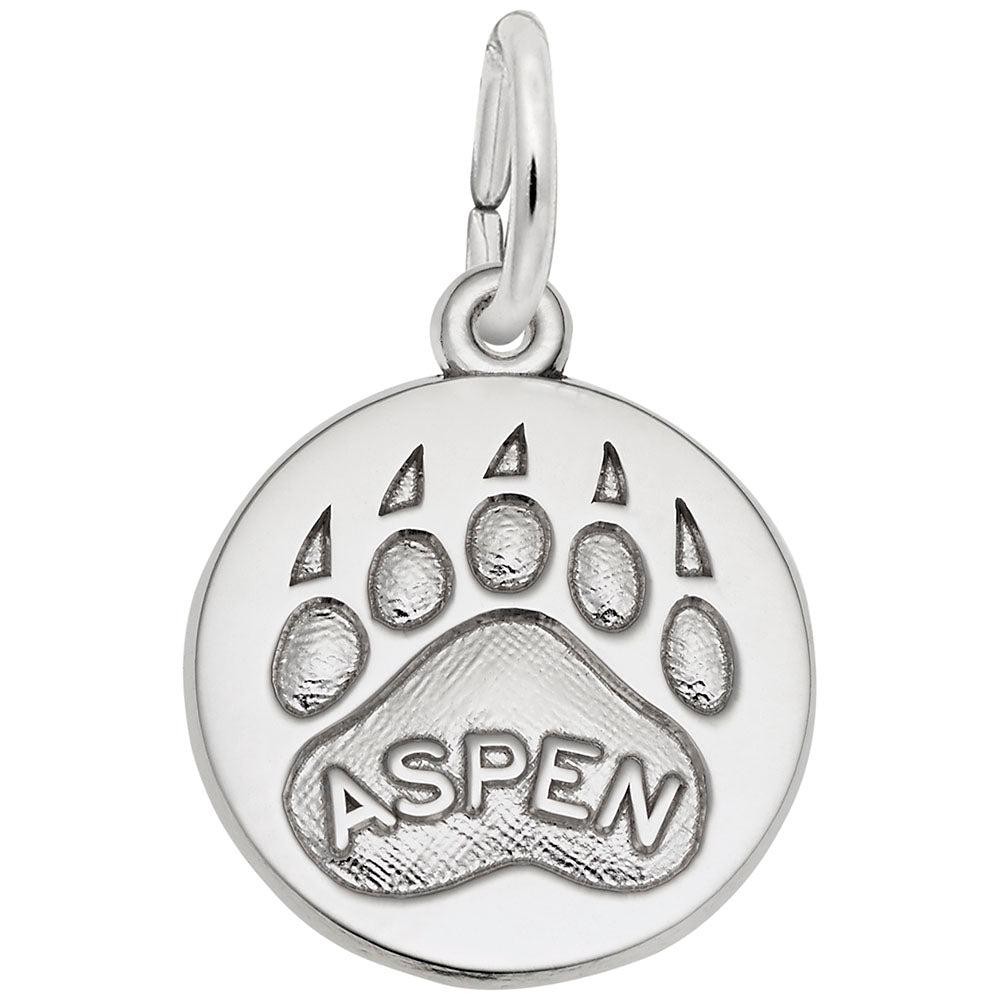Aspen Bear Paw Print Charm - Unique Animal Jewelry Gift 1602