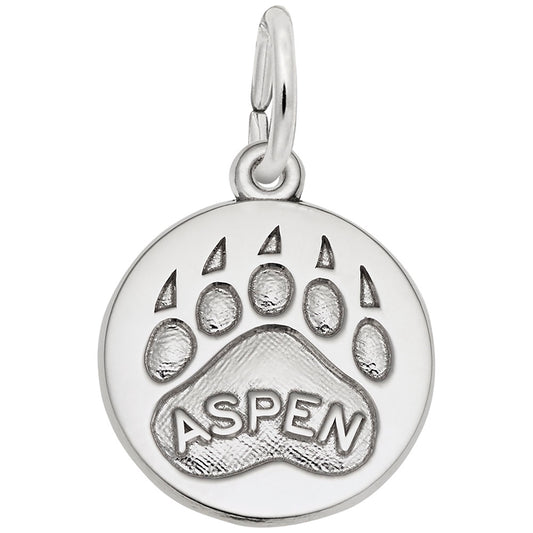 Aspen Bear Paw Print Charm - Unique Animal Jewelry Gift 1602