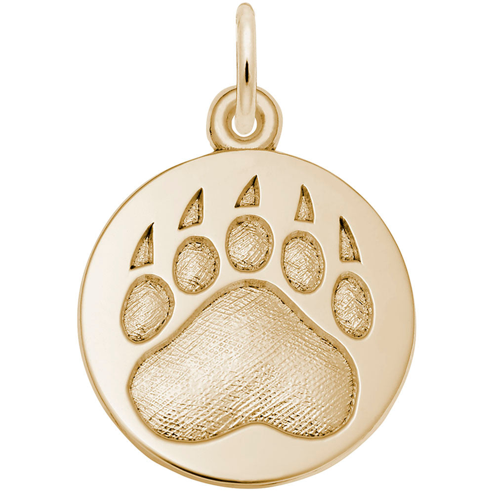 Whistler Bear Paw Print Charm - Unique Animal Jewelry Gift 1618