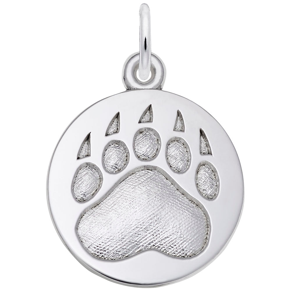 Whistler Bear Paw Print Charm - Unique Animal Jewelry Gift 1618