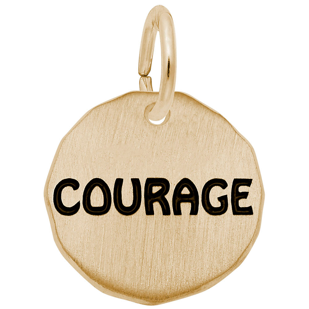 Courage Tag Charm - Inspirational Symbol for Strength & Resilience 1630