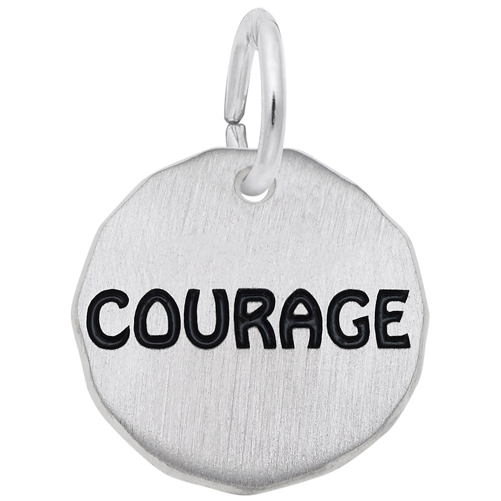 Courage Tag Charm - Inspirational Symbol for Strength & Resilience 1630