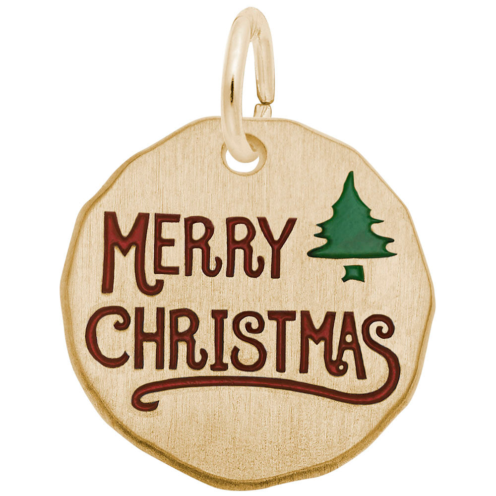 Merry Christmas Tag Charm - Festive Holiday Jewelry Accessory 1634