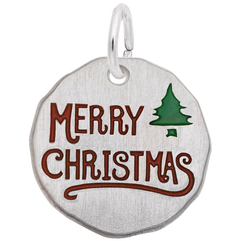 Merry Christmas Tag Charm - Festive Holiday Jewelry Accessory 1634