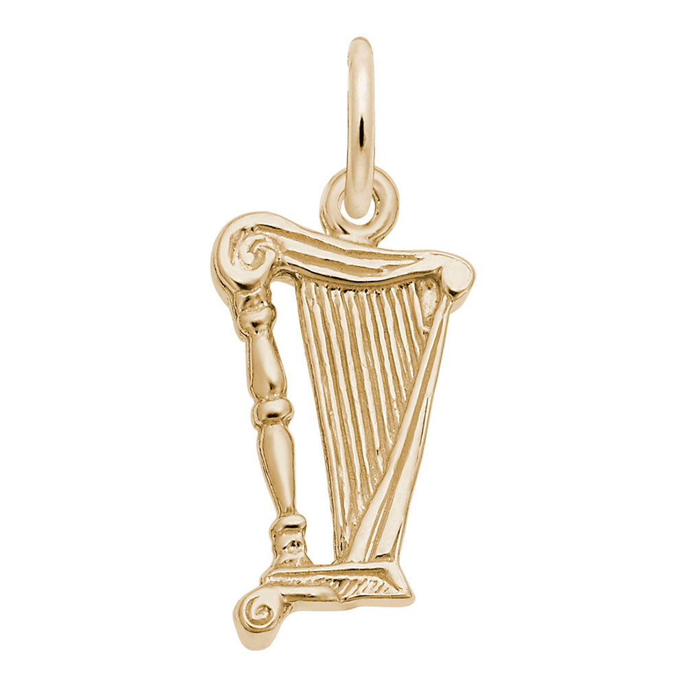 Elegant Harp Accent Charm for Music Lovers - Rembrandt Charms 1682