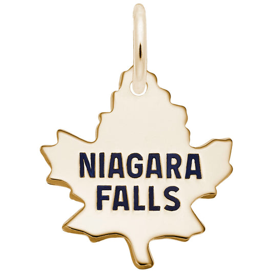 Niagara Falls Maple Leaf Charm - Travel Souvenir Jewelry 1708