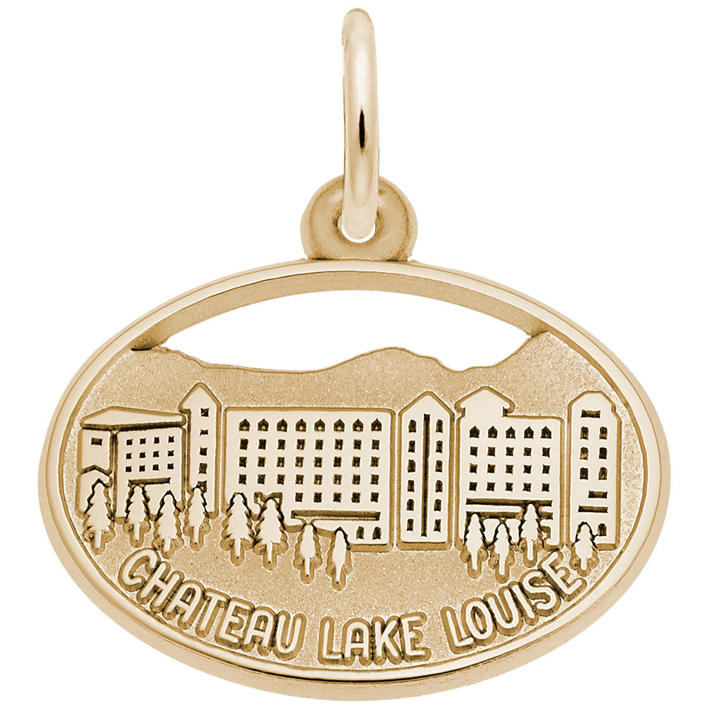 Chateau Lake Louise Oval Disc Charm - Alberta Travel Souvenir 1715