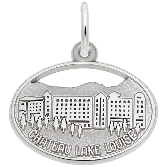 Chateau Lake Louise Oval Disc Charm - Alberta Travel Souvenir 1715