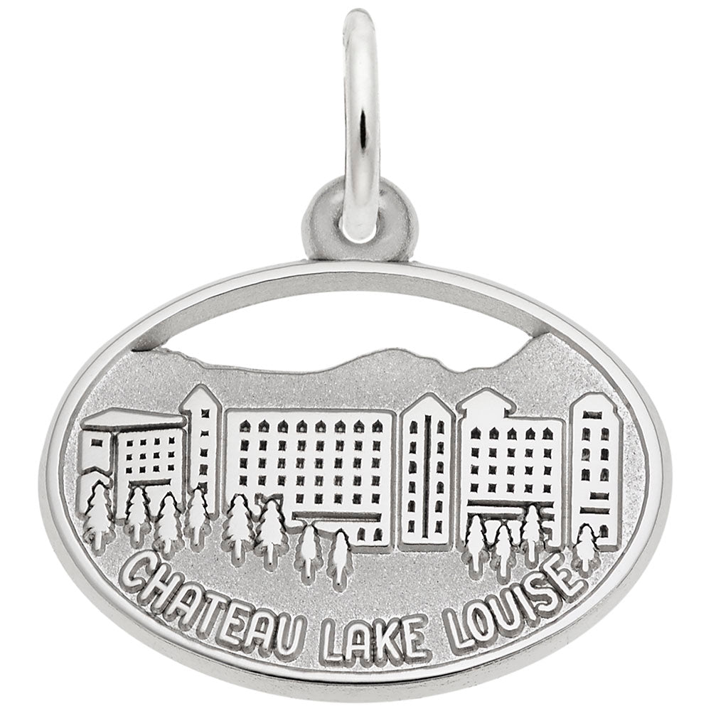 Chateau Lake Louise Oval Disc Charm - Alberta Travel Souvenir 1715